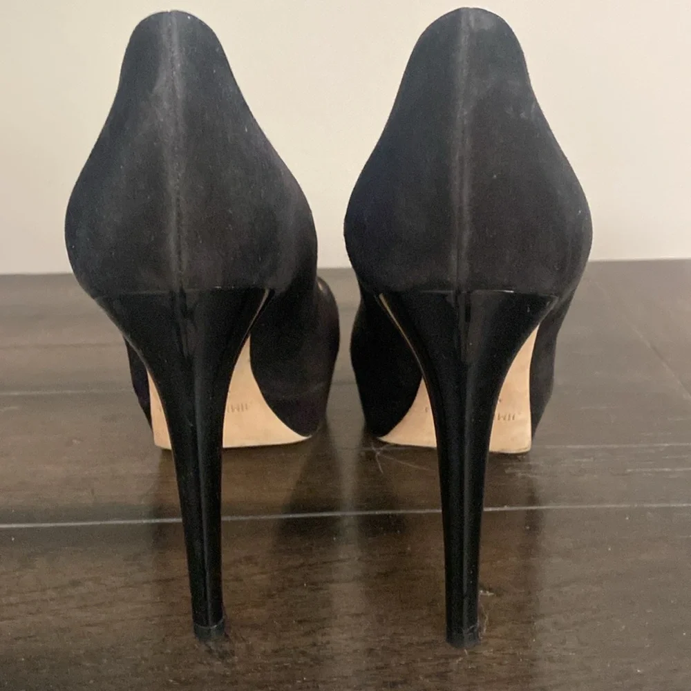 Jimmy Choo Black Heels Classic Suede Pumps - Picture 3 of 8